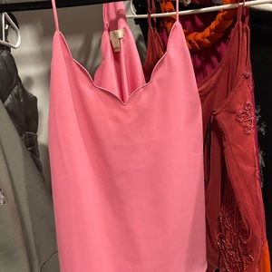 Pink Scalloped Tank Top